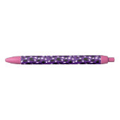 Koe print op Paarse, Blauwe Inkt Pen (Voorkant)