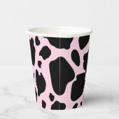 Koe Print op President Roze Papieren Bekers (Rechts)