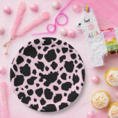 Koe Print op President Roze Papieren Bordje (Feest)