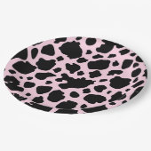 Koe Print op President Roze Papieren Bordje (Gekanteld)