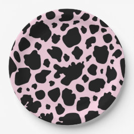 Koe Print op President Roze Papieren Bordje