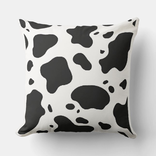 Koe Print Patroon Esthetisch Ontwerp voor Farmcore Kussen (Voorkant)