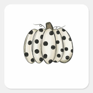 Koe Print Pompoen Thanksgiving Herfst Rundvee Vierkante Sticker