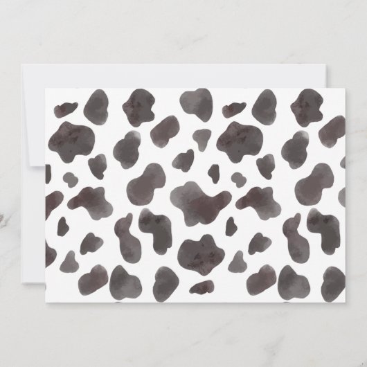 Koe Print Verjaardag Bloemen Foto Uitnodiging (Achterkant)