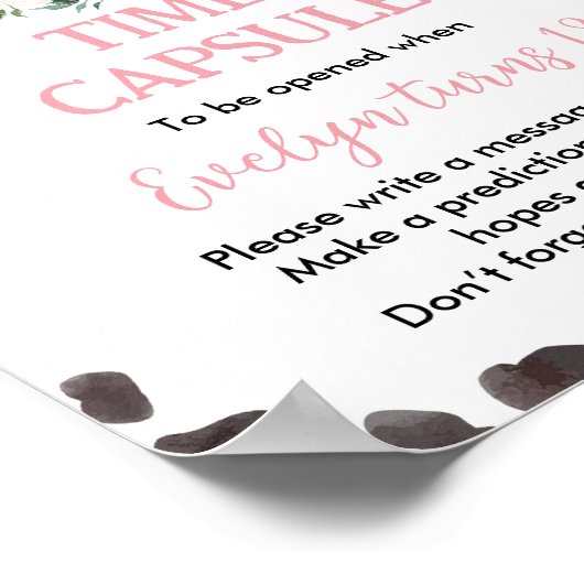 Koe Print Verjaardag Tijd Capsule teken (Hoek)