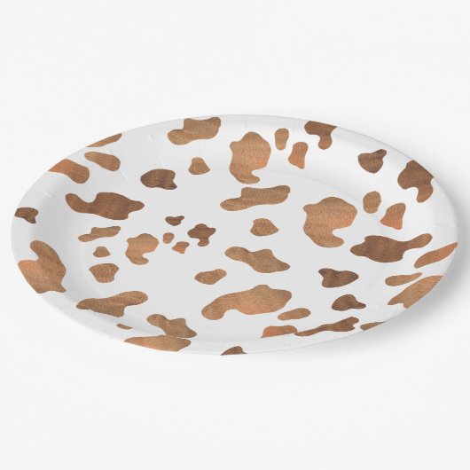 Koe print verjaardagsfeestje papieren bordje (Gekanteld)