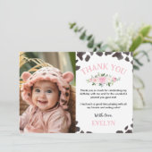Koe Print Verjaardagsfoto Dank u kaart (Staand voorkant)