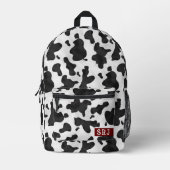 Koe Print Westerne dierenvlekken patroon monogram Bedrukte Rugzak (Voorkant)