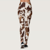 Koe Print Zwart Bruin Leggings (Achterkant)