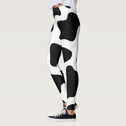 Koe Print Zwart & Wit Halloween Leggings (Links)