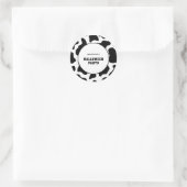 Koe Print Zwart-wit Halloween Party Ronde Sticker (Tas)