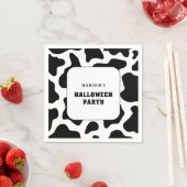 Koe Print Zwart-wit Halloween Party Servet (Insitu)