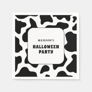 Koe Print Zwart-wit Halloween Party Servet