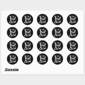 Koe Print Zwart-wit Initiaal Letter B Ronde Sticker (Vel)