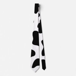 Koe Print Zwart & Wit Leuk Halloween Stropdas