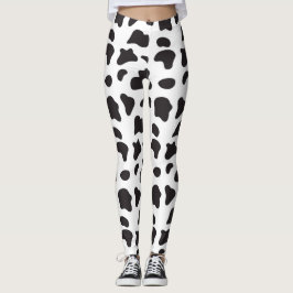 Koe print zwart-wit yogabroek leggings