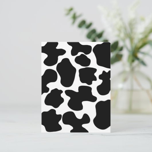 Koe printpatroon briefkaart (Staand voorkant)