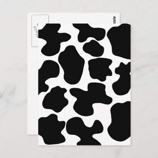 Koe printpatroon briefkaart (Voorkant / Achterkant)