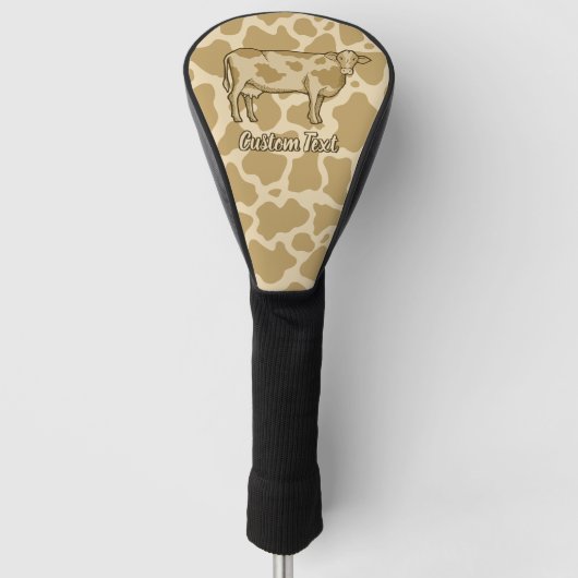 Koe Profiel Golf Head Hoesje Golfheadcover (Voorkant)