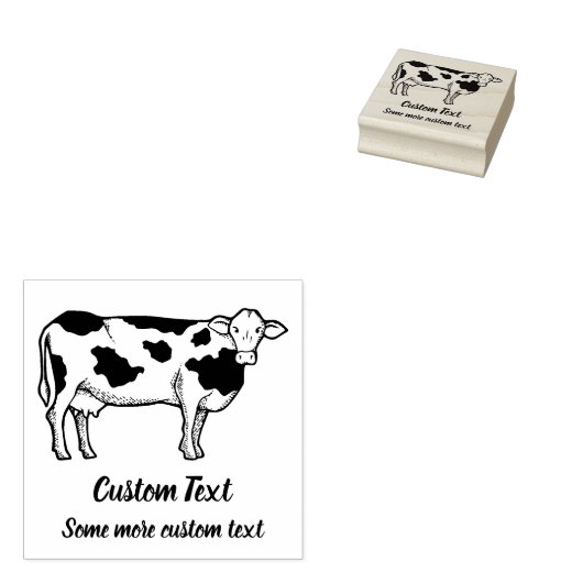 Koe Profiel Rubberstempel (Gestempeld)