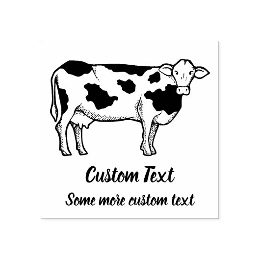 Koe Profiel Rubberstempel (Afrduk)