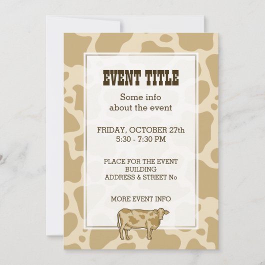 Koe profiel uitnodiging (Voorkant)