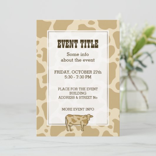 Koe profiel uitnodiging (Staand voorkant)