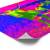 Koe Psychedelic Texas Longhorn Poster (Hoek)