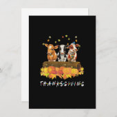 Koe Pumpkin Herfst Farm Animals Thanksgiving Thank Kaart (Voorkant / Achterkant)