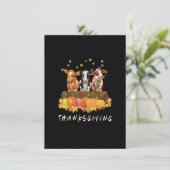 Koe Pumpkin Herfst Farm Animals Thanksgiving Thank Kaart (Staand voorkant)