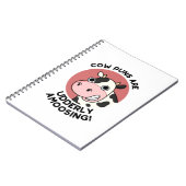 Koe Puns Udderly Amowel Funny Animal Pun Notitieboek (Linkerzijde)