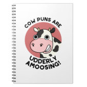 Koe Puns Udderly Amowel Funny Animal Pun Notitieboek (Voorkant)