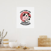 Koe Puns Udderly Amowel Funny Animal Pun Poster (Keuken)