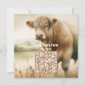 Koe QR Code 2026 Kalender Visitekaartje Kaart (Voorkant)