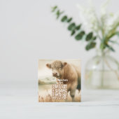 Koe QR Code 2026 Kalender Visitekaartjes (Staand voorkant)