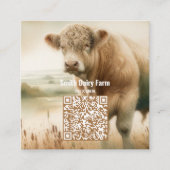 Koe QR Code Square Visitekaartjes (Voorkant)