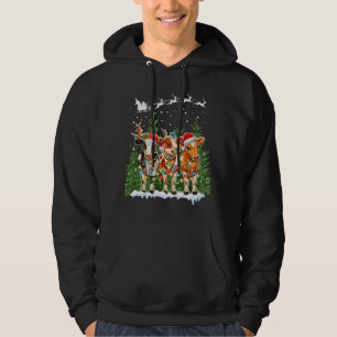 Koe Reindedarkerstkerstlieden Pet Lights Funny Xma Hoodie