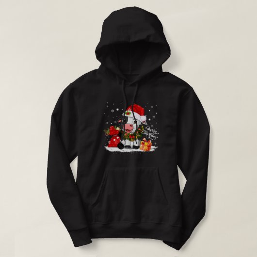 Koe Reindeer Pet Kerstkerstkerstmis Funny Koe Chri Hoodie (Design voorkant)