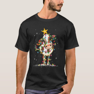 Koe Rendier Hoed Kerstman Kerstlichten Koe Chris T-shirt