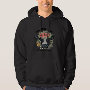 Koe Rendier Hoed Kerstman Kerstverlichting Grappig Hoodie
