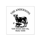 Koe retouradresstempel rubberstempel (Afrduk)