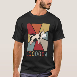 Koe Retro Graphic  Stijl Retro Koe T-shirt