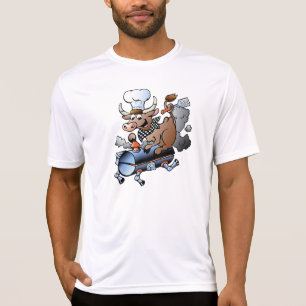 Koe Riding A BBQ Mannen Active T-shirt