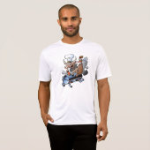 Koe Riding A BBQ Mannen Active T-shirt (Voorkant volledig)