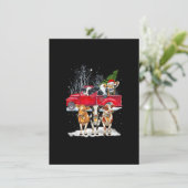 Koe Riding Red Truck Merry Kerstmis Boerderij houd Kaart (Staand voorkant)