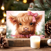 Koe-rij Kerstmis Hooglandrund Feestdagen Kaart