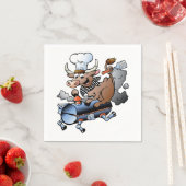 Koe Rijden Een BBQ Papieren Servetten (Insitu)