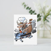 Koe Rijden Een BBQ Uitnodigingen (Staand voorkant)