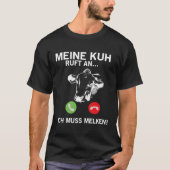 Koe roept dat ik ga melken t-shirt (Voorkant)