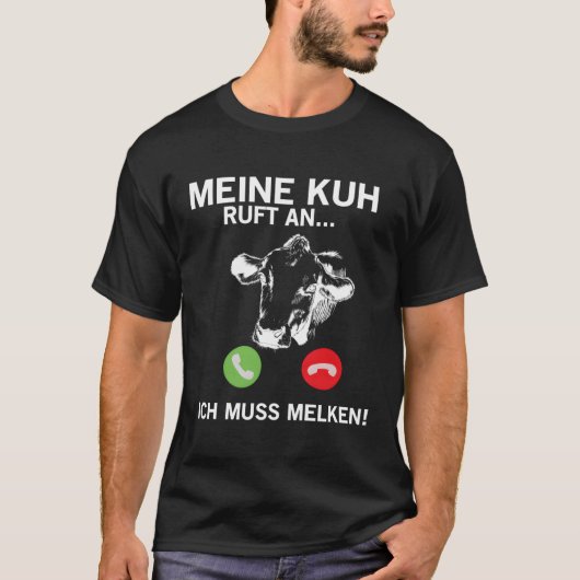Koe roept dat ik ga melken t-shirt (Voorkant)